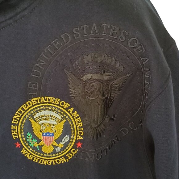Washington DC Hoodie Sweatshirt Men's L Fleece Navy Embroid Destination Tourist - Picture 5 of 12